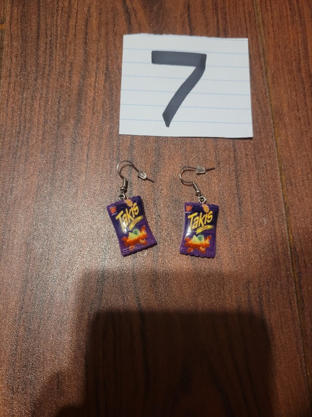 Purple Snack Bag Drop Earrings